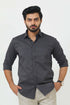 Veshbhoshaa Bluebird Men'S Grey Cotton Lycra Formal Shirt